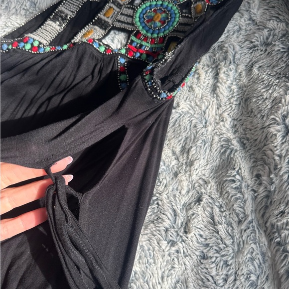 Free People Black Dress with Colorful Embellishments - Picture 3 of 4
